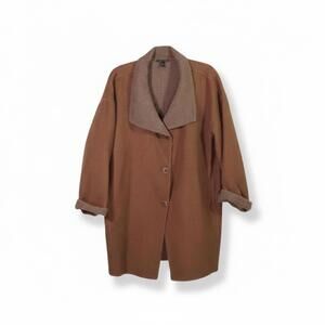 Eileen Fisher Baby Alpaca Wool Cocoon Coat Oversized Quiet Luxury Size L